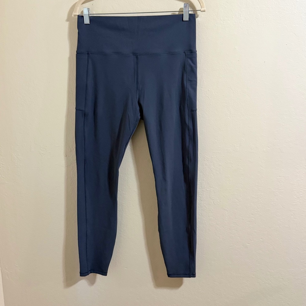 Vuori Studio Pocket Legging Women Large Blue Good Activewear athlesuire